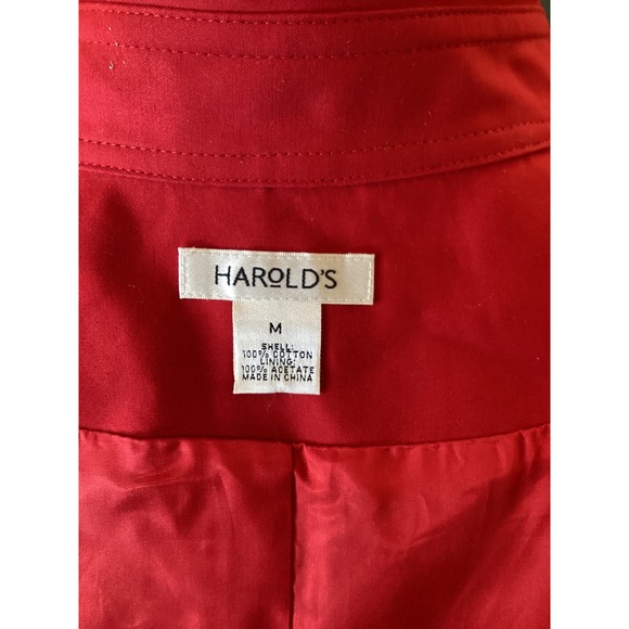 HAROLDS Red Double Breasted Belted Trench Coat Women Size M - Picture 5 of 5
